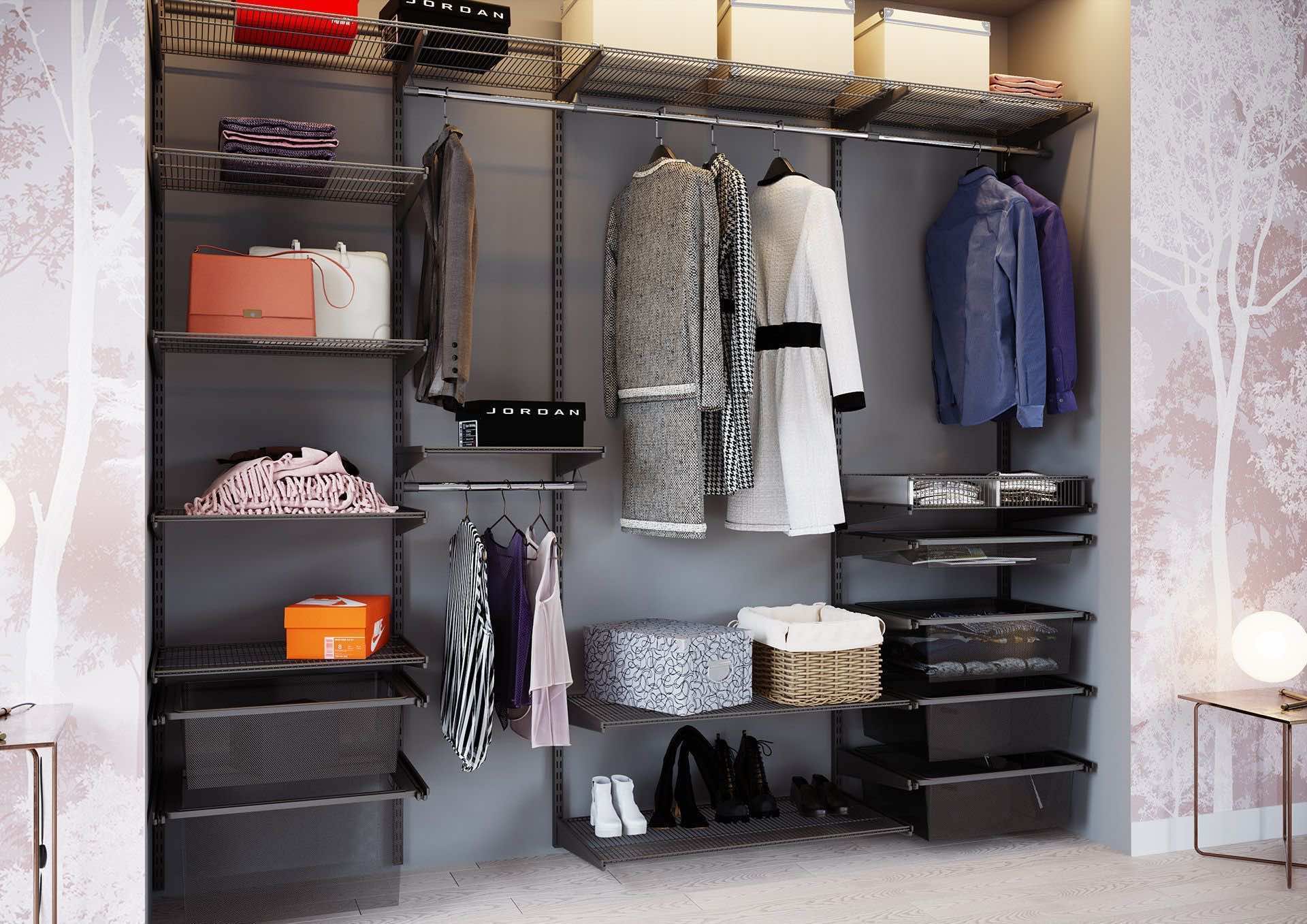 Встроенная гардеробная Аристо 260×45×230 — практичная система хранения для прихожей и гостиной