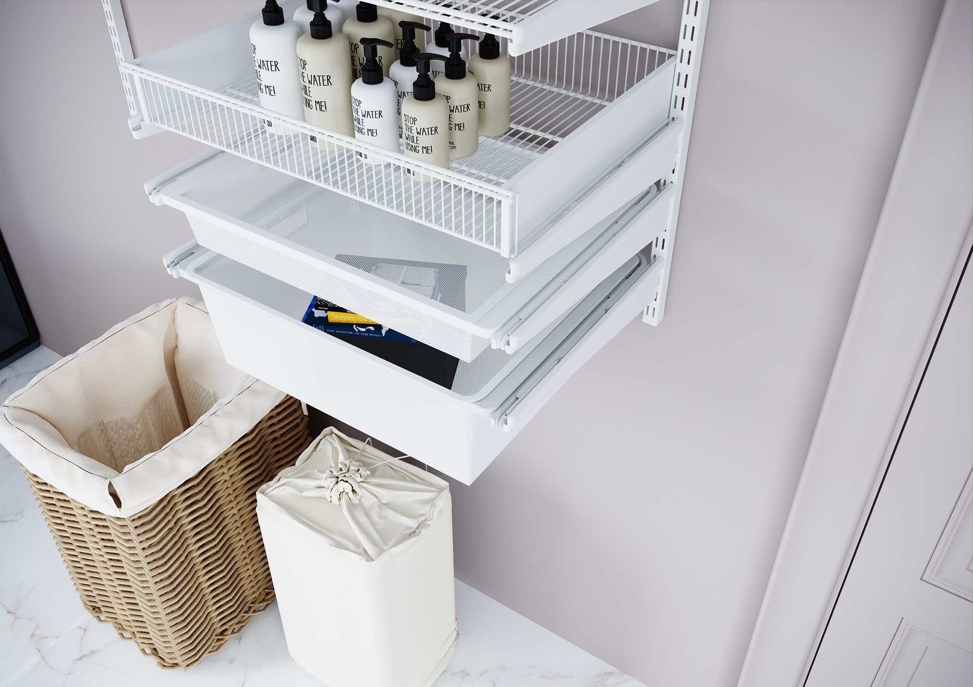 Полки и корзины для ванной ARISTO — комплект для удобного размещения белья и аксессуаров