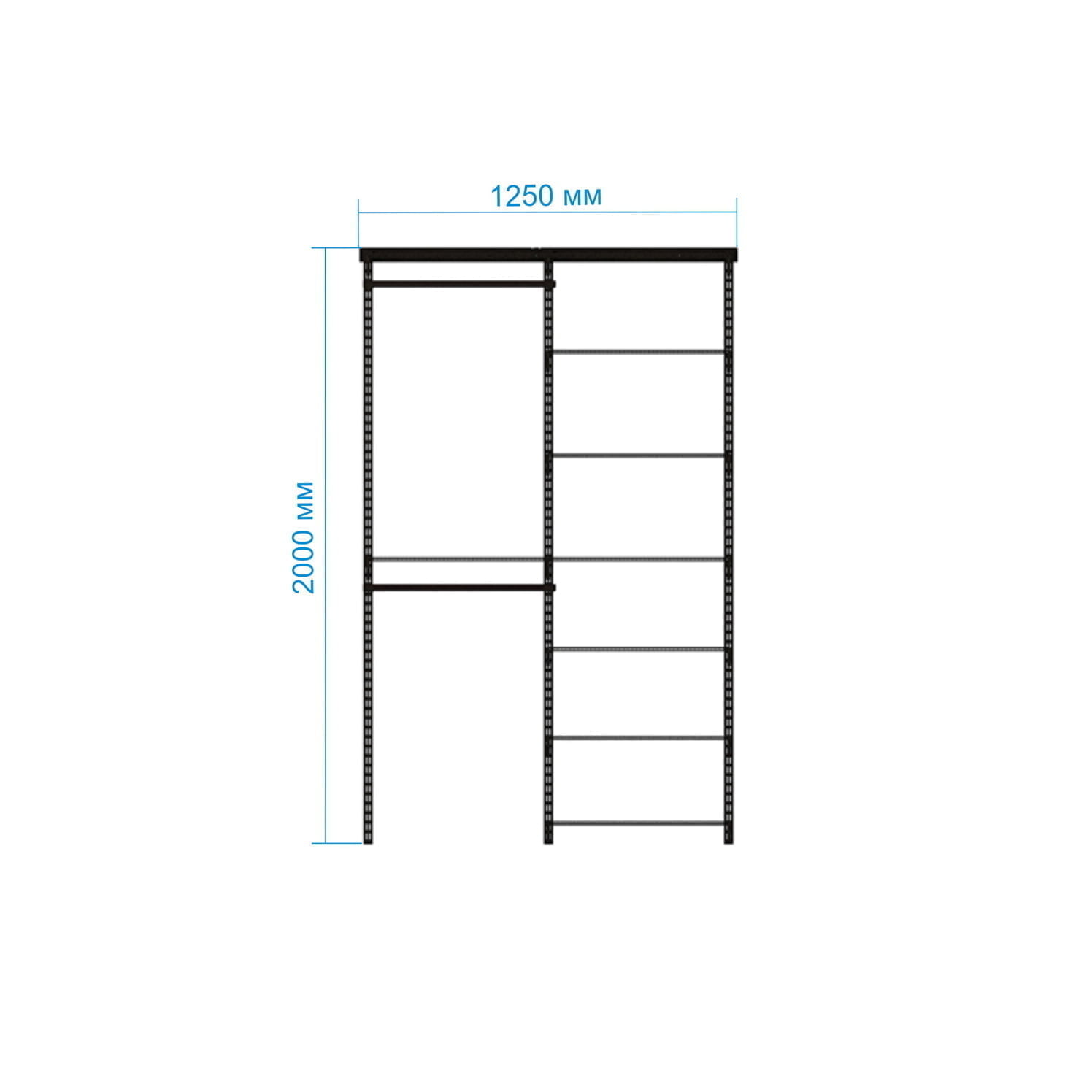 Гардеробная система №12 в сером цвете — выразительная структура для современного ритма жизни