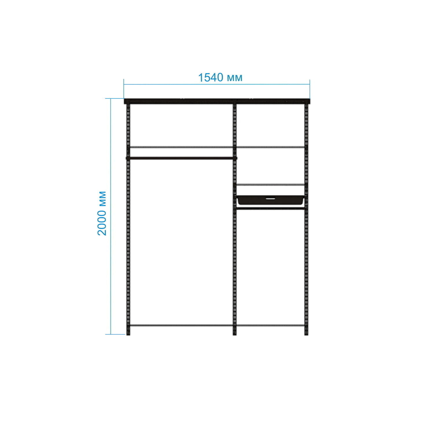 Гардеробная система №13 в сером — решение, подчеркивающее аккуратность и практичность