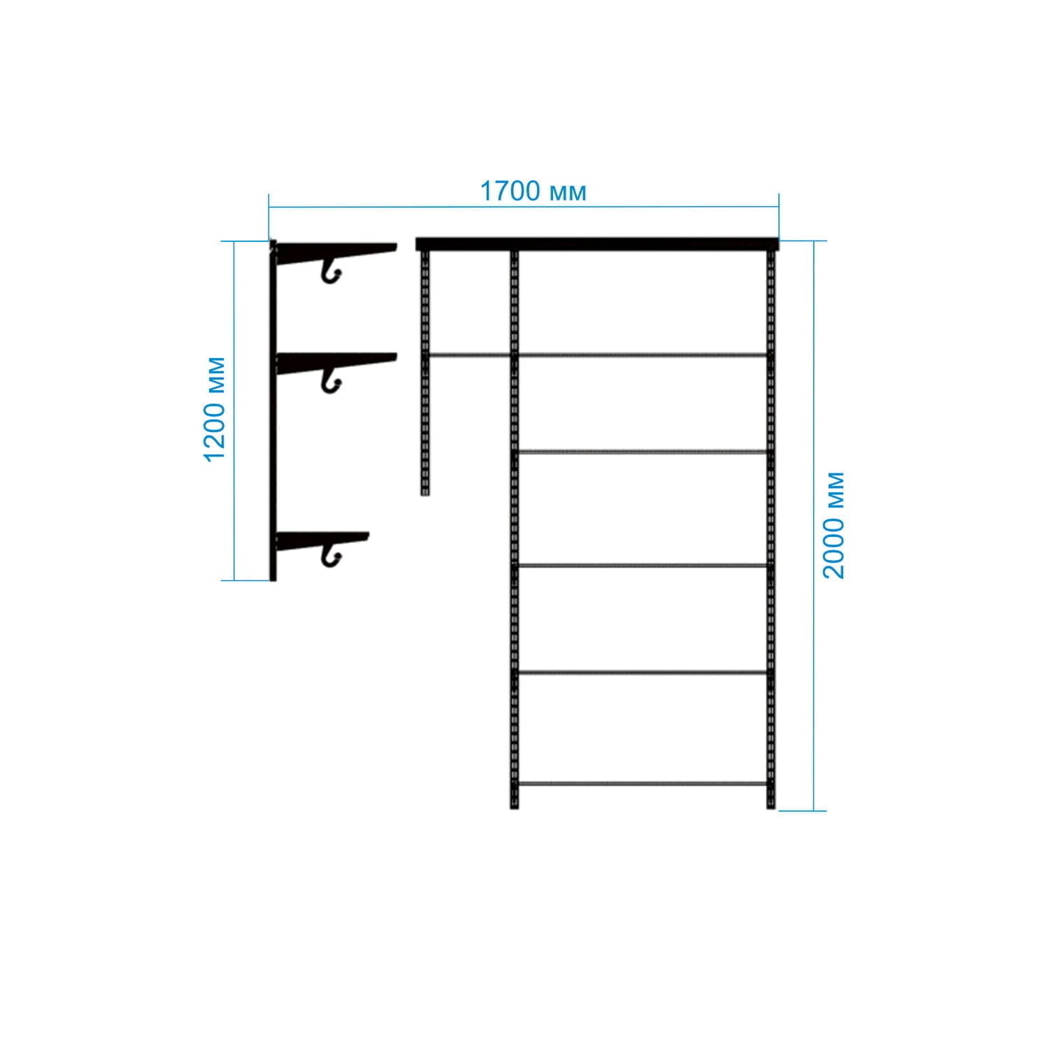 Гардеробная система №16 — белый вариант, который визуально расширяет пространство