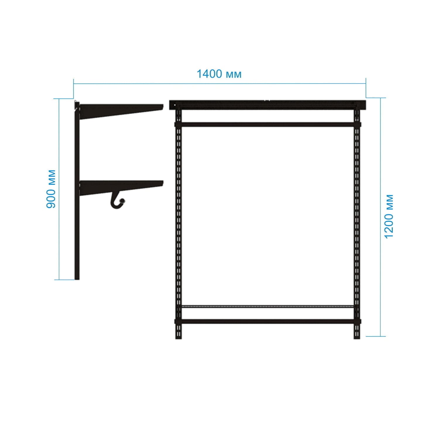 Гардеробная система №18 в сером цвете — практичный модуль с ровной структурой