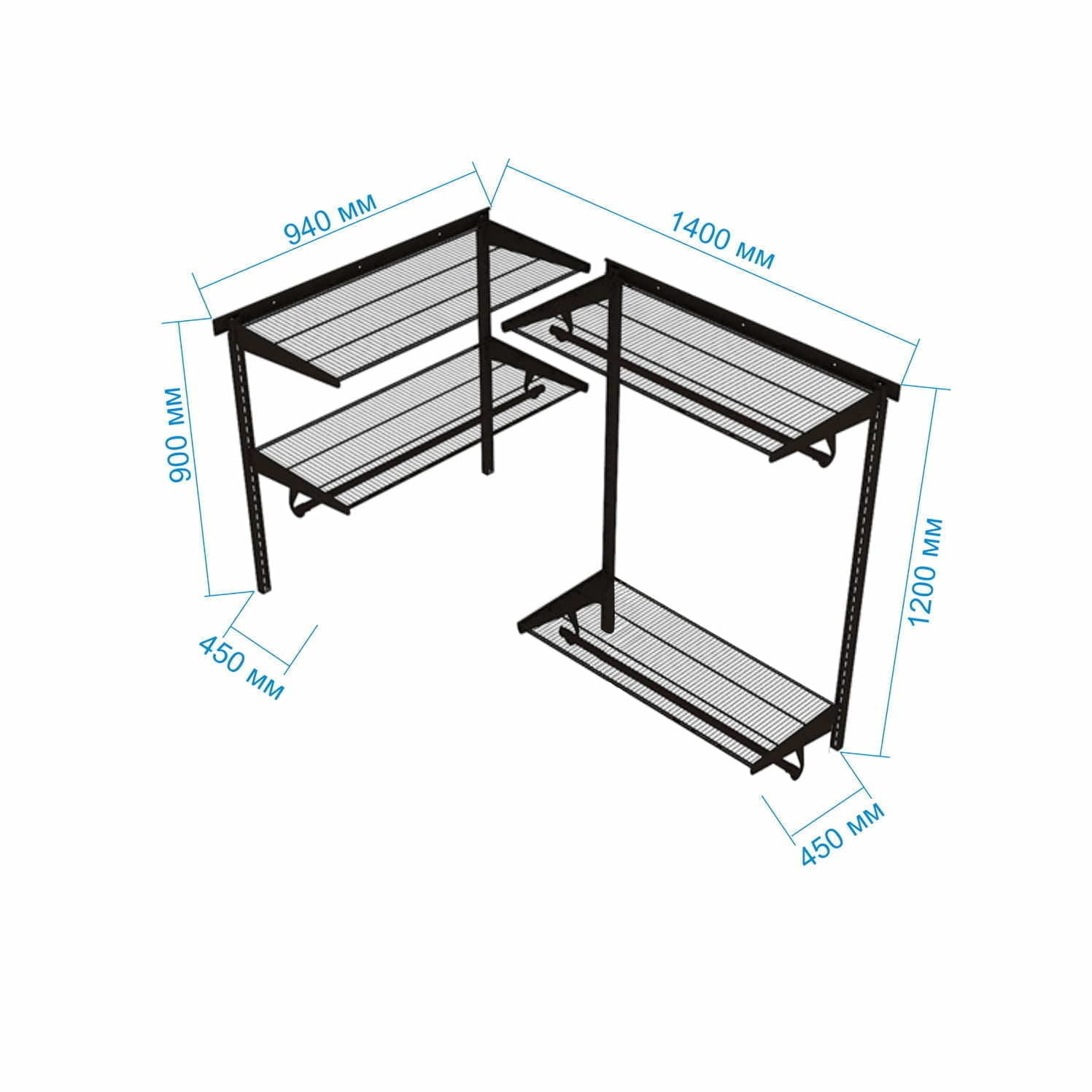 Гардеробная система №18 — белое решение с оптимизированной глубиной модулей
