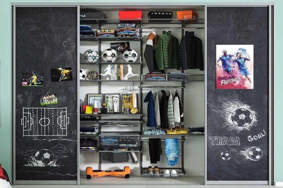 Гардеробная для подростка — сетчатая система хранения для детской комнаты