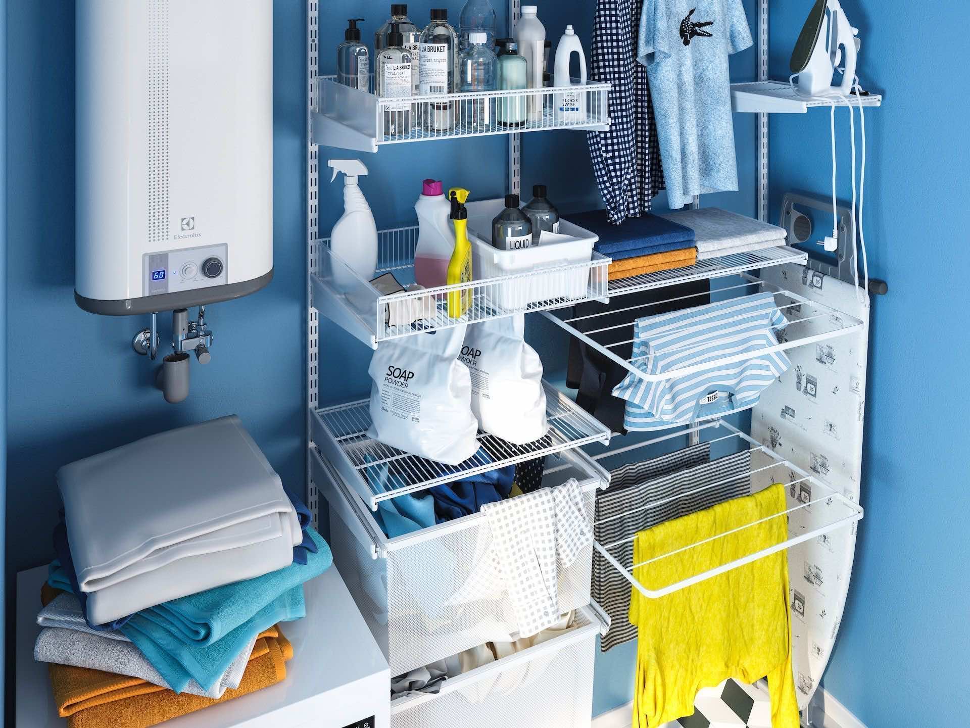 Гардеробная-постирочная ARISTO — функциональная система хранения