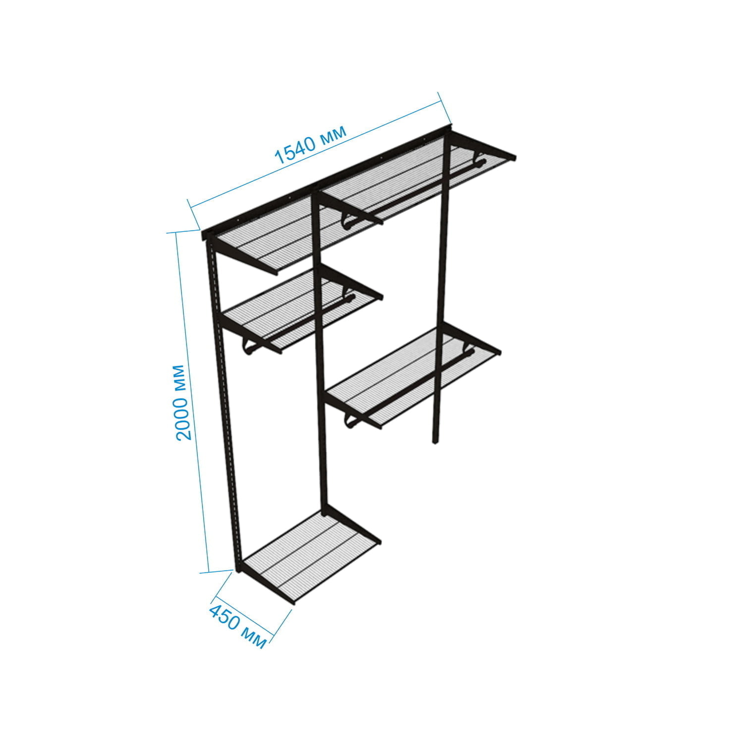 Гардеробная система №3 в сером цвете — сочетание стиля и функциональности в одном модуле