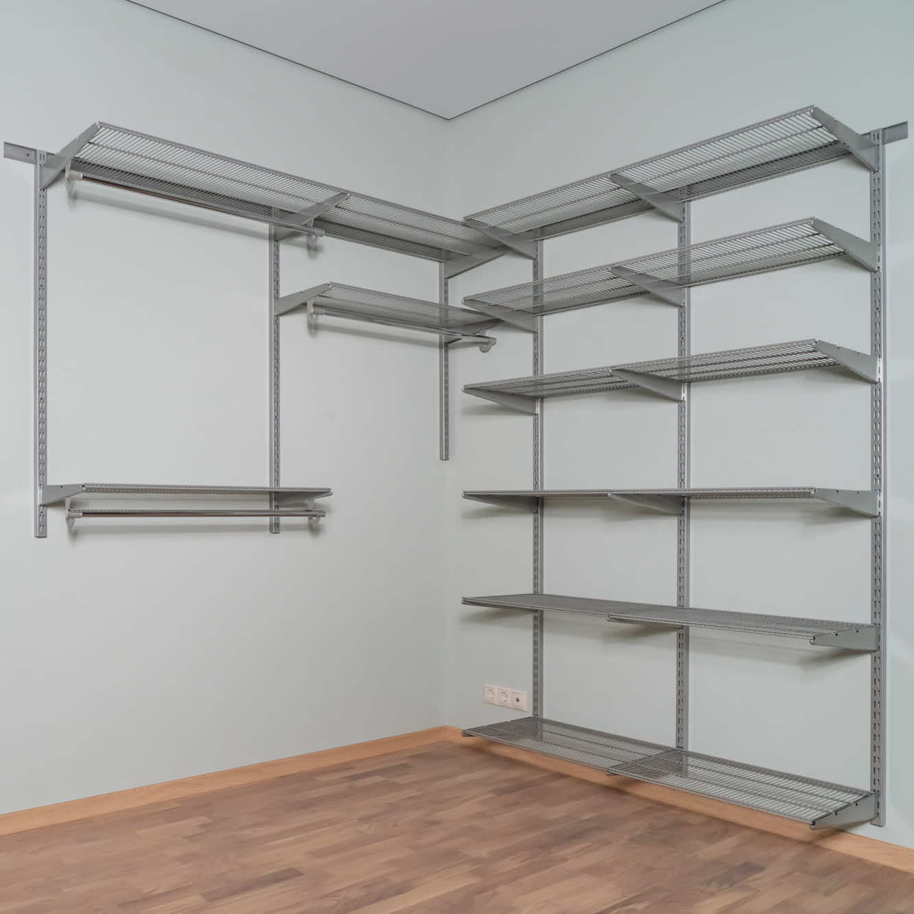 Гардеробная система №15 в сером цвете — уверенный минимализм с акцентом на функциональность