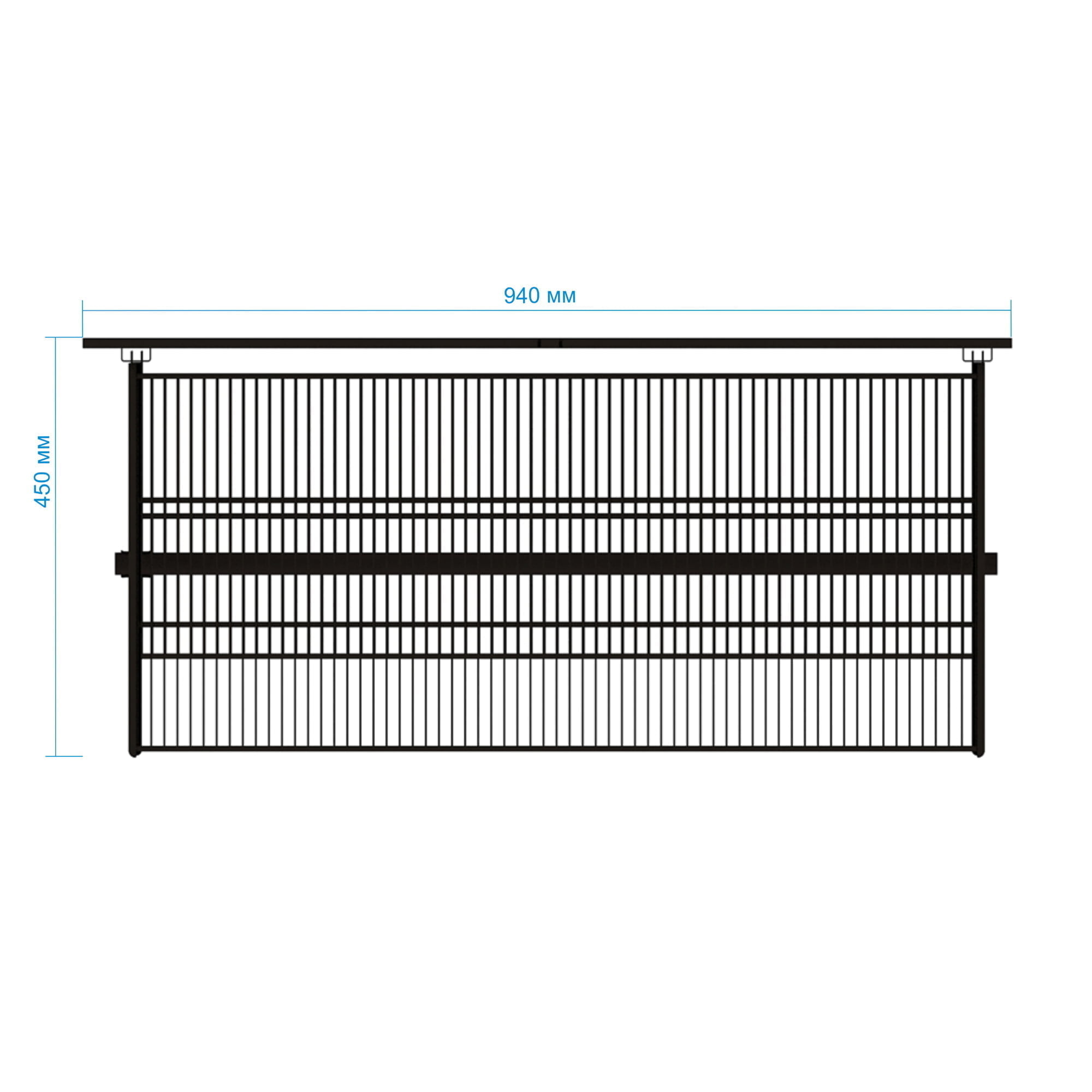 Гардеробная система №4 в серой окрашенной стали — нажим на прочность и визуальную строгість