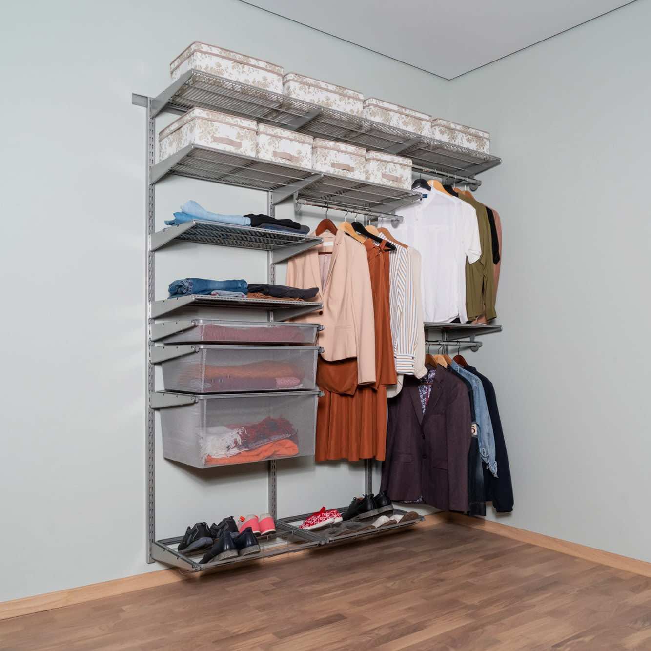 Гардеробная система №23 серая — функциональное и модное дополнение зоны прихожей