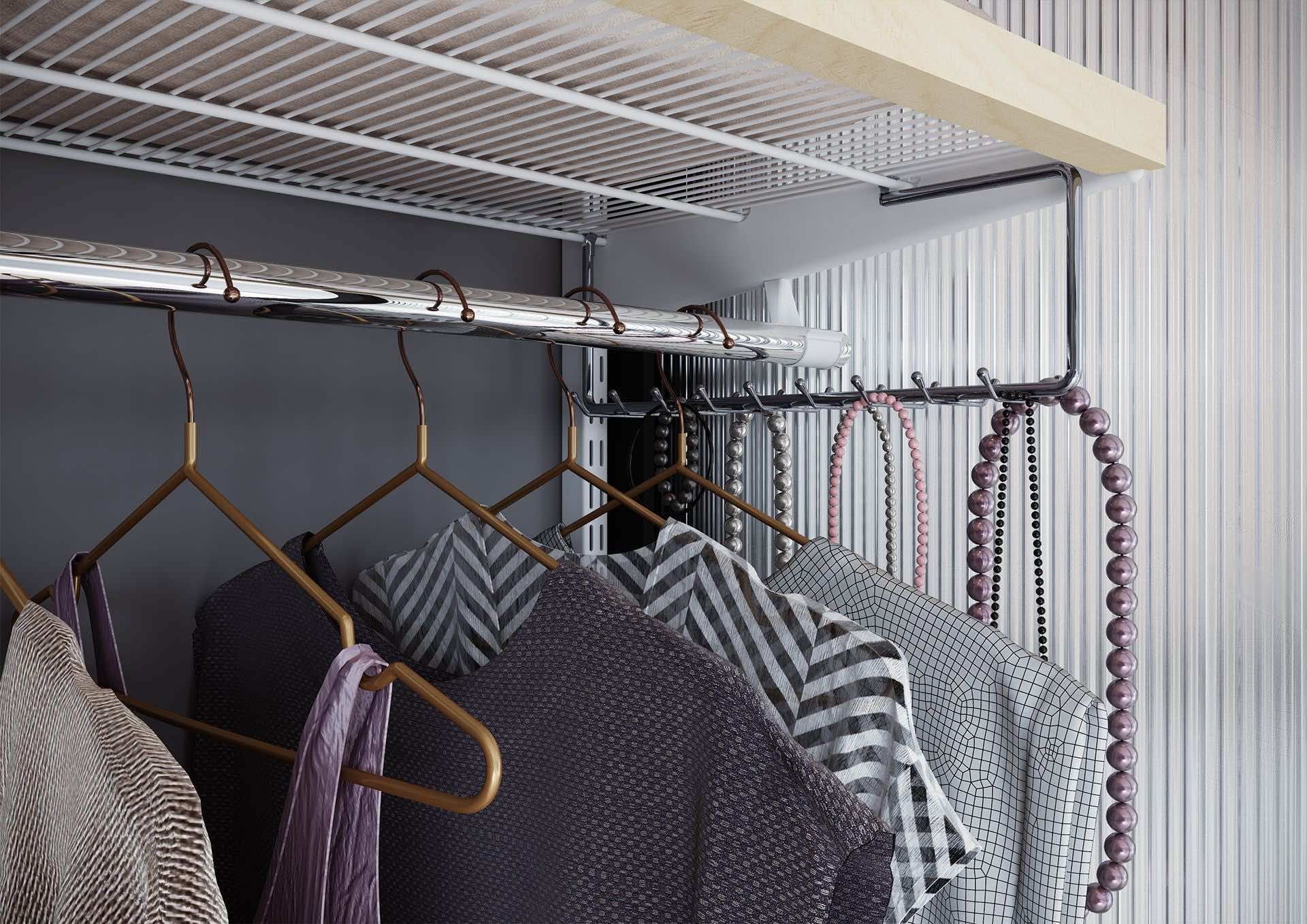 Гардеробная в спальне со стеклянной перегородкой — современное решение с прозрачным зонированием