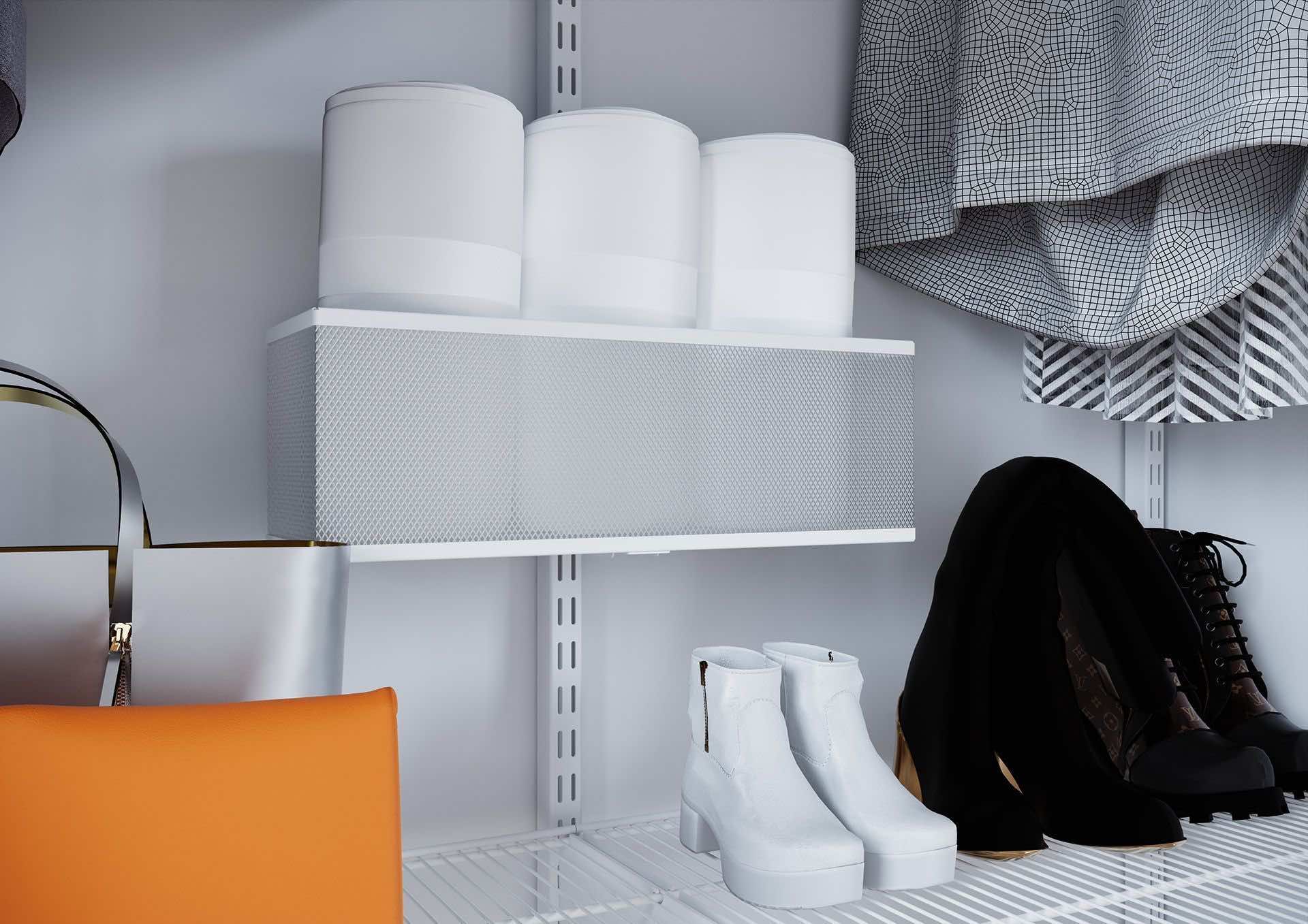 Комбинированная гардеробная ARISTO в нише 190×45×240 — белая система хранения