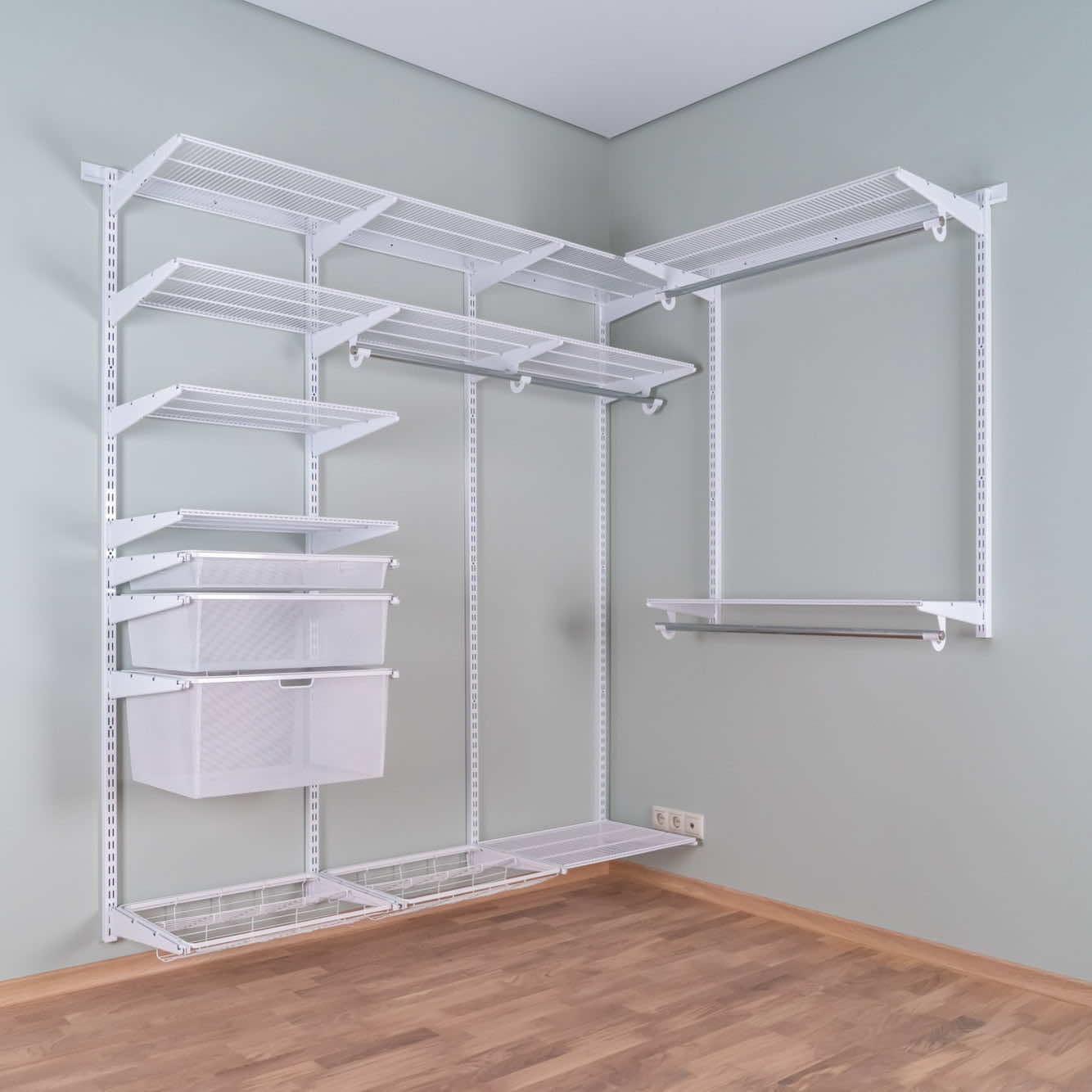 Гардеробная система №22 в белом цвете — компактный модуль для организации вещей дома