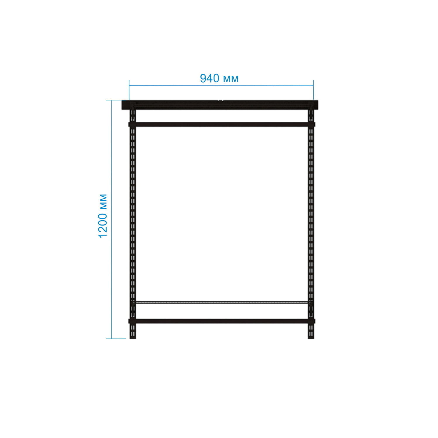 Гардеробная система №7: белая окрашенная сталь, аккуратная линейная структура