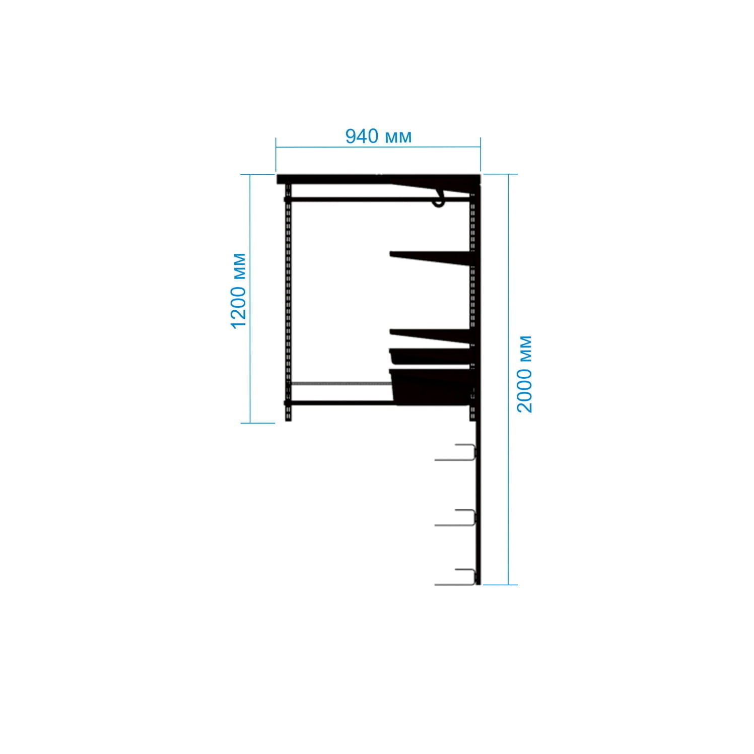 Гардеробная система №8 в сером тоне — нейтральная база для любого интерьера