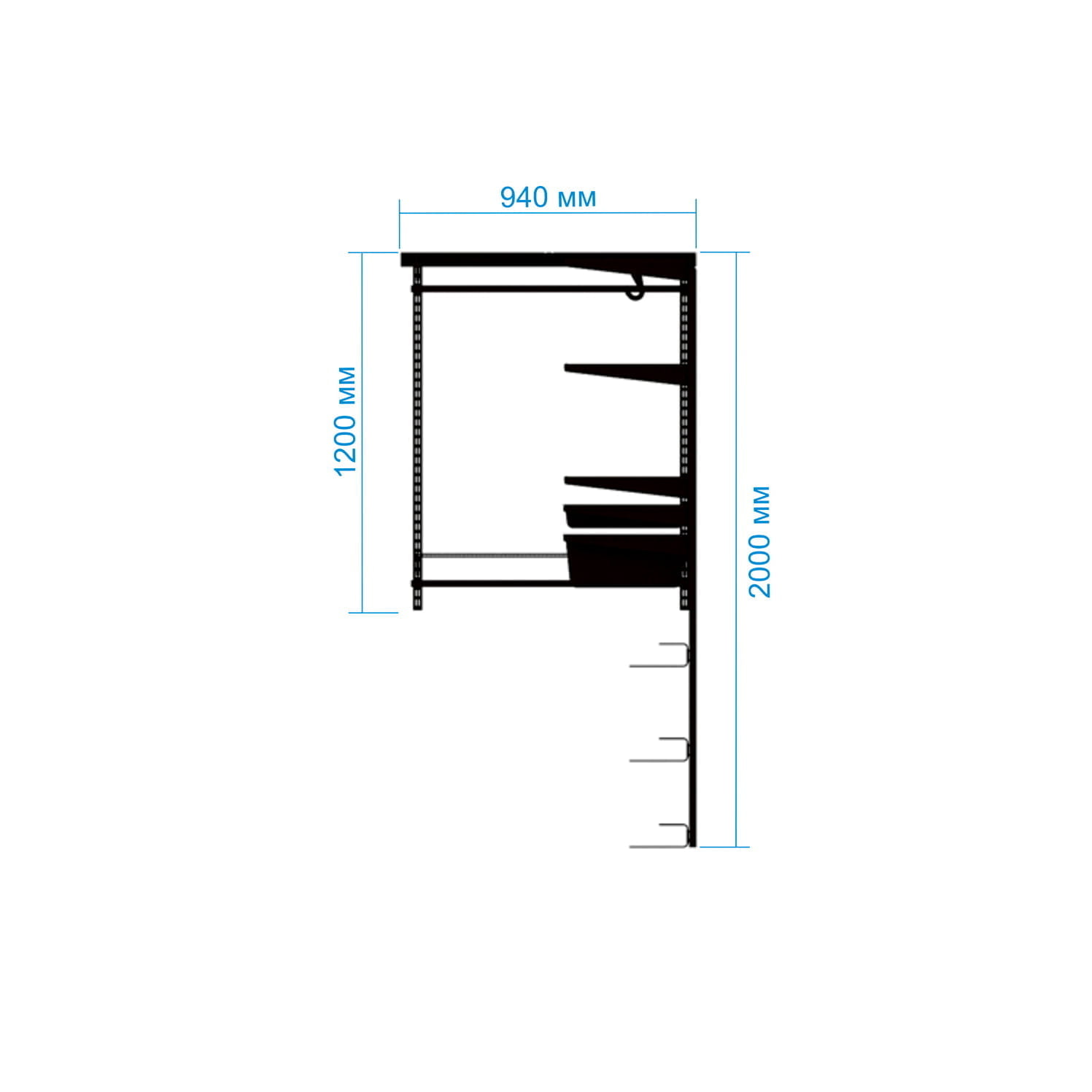 Гардеробная система №8: строгая белая окрашенная сталь, максимальная практичность
