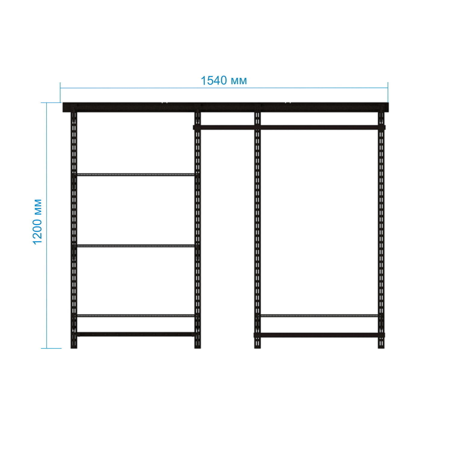 Гардеробная система №9 — белое прямое решение для компактных помещений