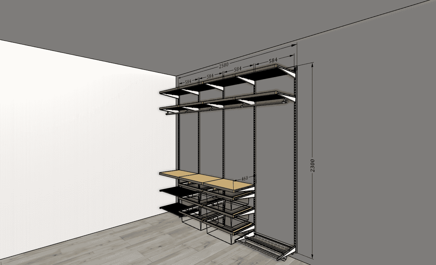 Гардеробная в спальне со стеклянной перегородкой — современное решение с прозрачным зонированием