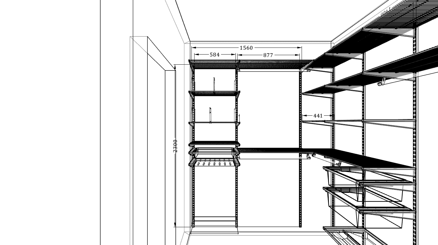Угловая гардеробная ARISTO — компактное решение для пары