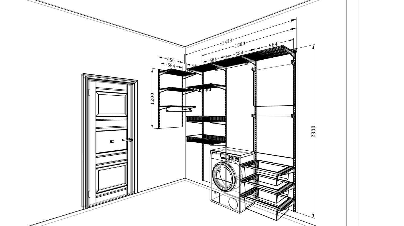 Сушилка для белья ARISTO — стальная конструкция с корзинами и вентиляцией