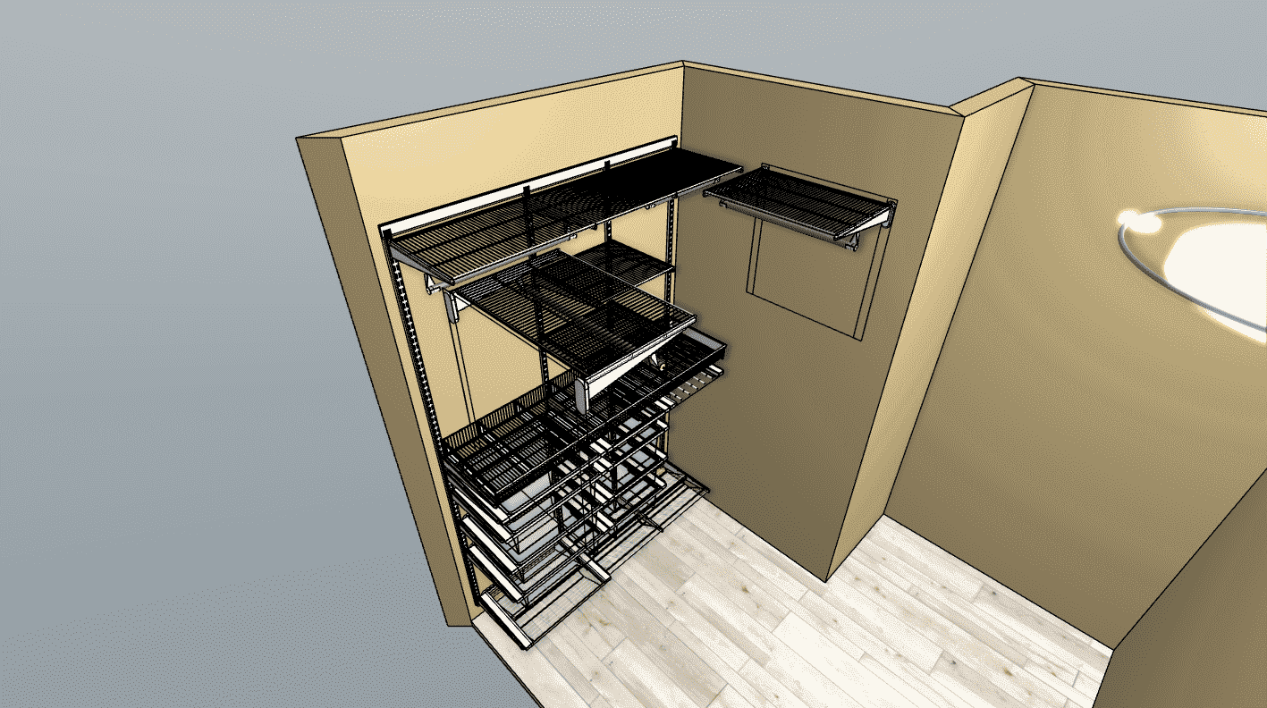 Встроенная гардеробная ARISTO 156×240×115 со складными зеркальными дверями — компактное решение для квартиры