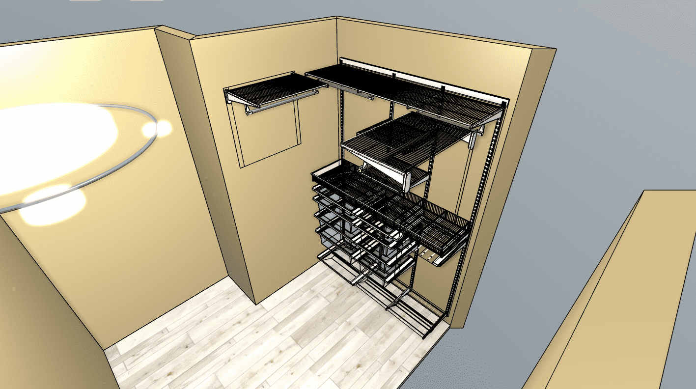 Встроенная гардеробная ARISTO 156×240×115 со складными зеркальными дверями — компактное решение для квартиры