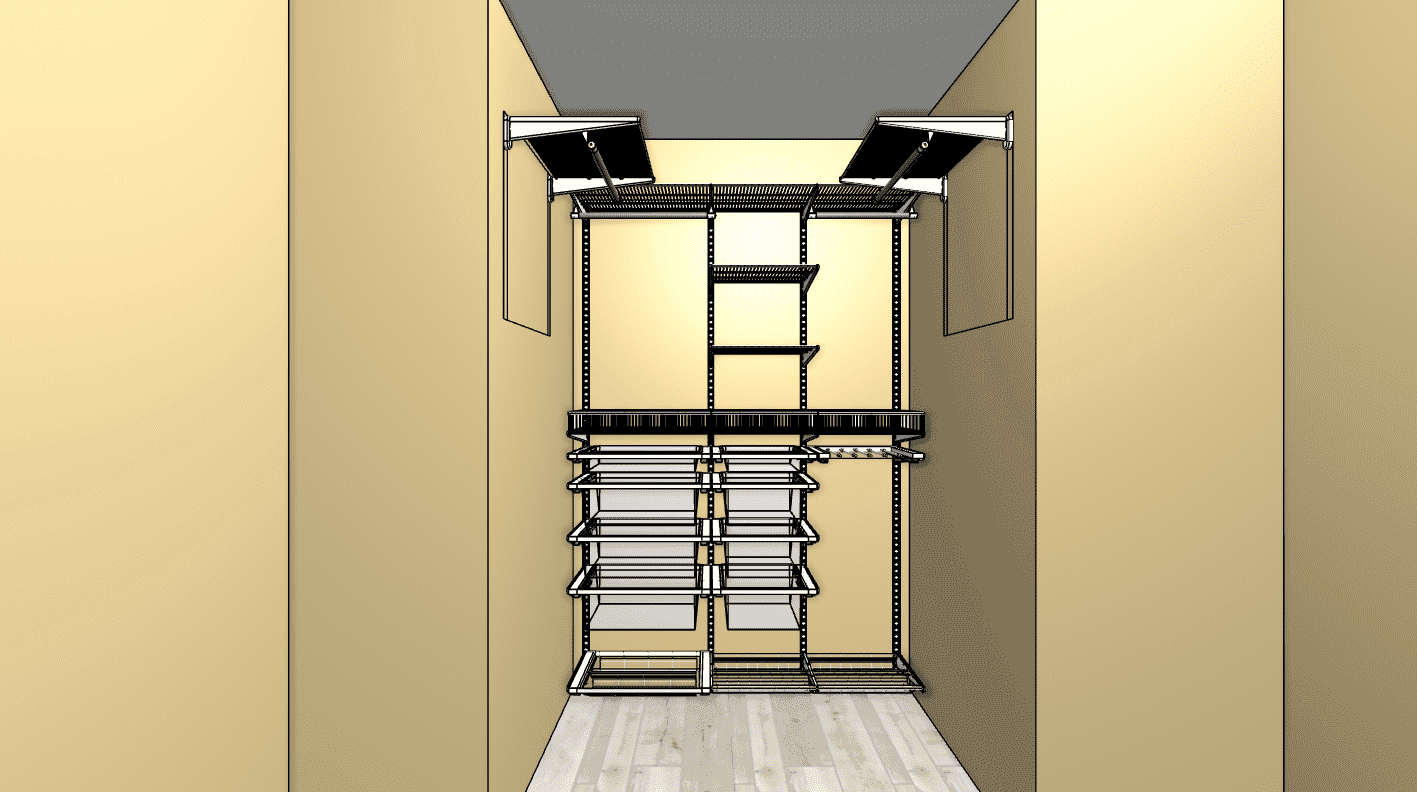 Встроенная гардеробная ARISTO 156×240×115 со складными зеркальными дверями — компактное решение для квартиры