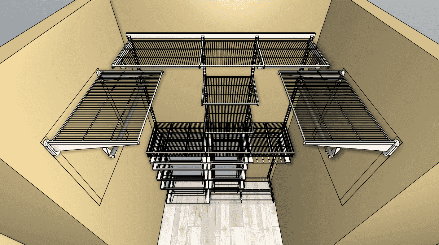 Встроенная гардеробная ARISTO 156×240×115 со складными зеркальными дверями — компактное решение для квартиры