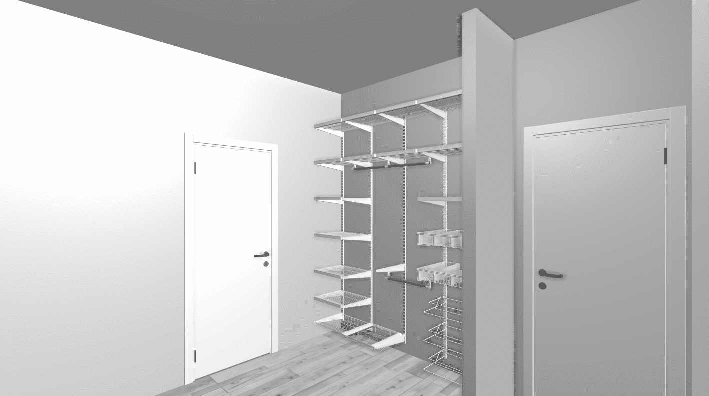 Гардеробная ARISTO со складными дверями — практичное решение для узких проходов и маленьких помещений