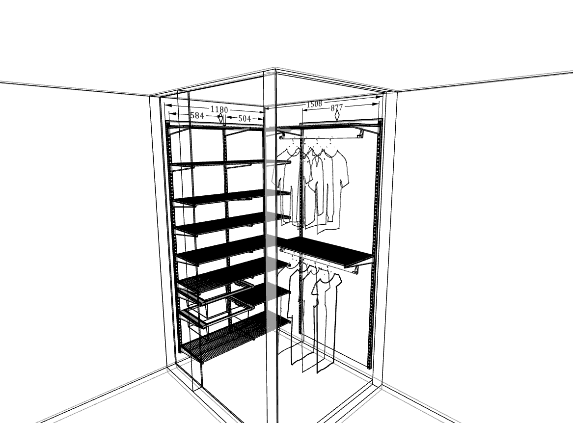Гардеробная система со складными дверями — удобный доступ к вещам при экономии пространства