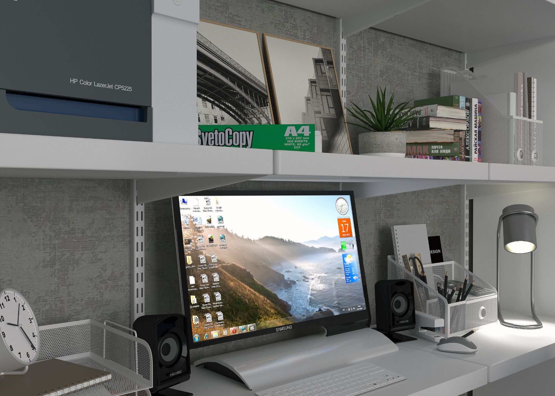 Модульный стеллаж ARISTO 190×45×240 — прямой домашний офис-стеллаж