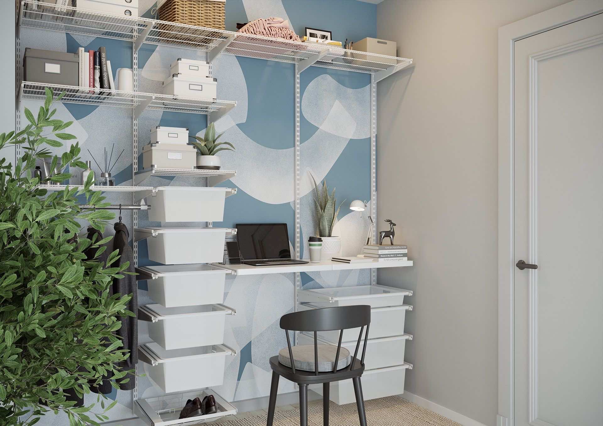 Гардеробная и мини-офис ARISTO — комбинированное решение для хранения и работы