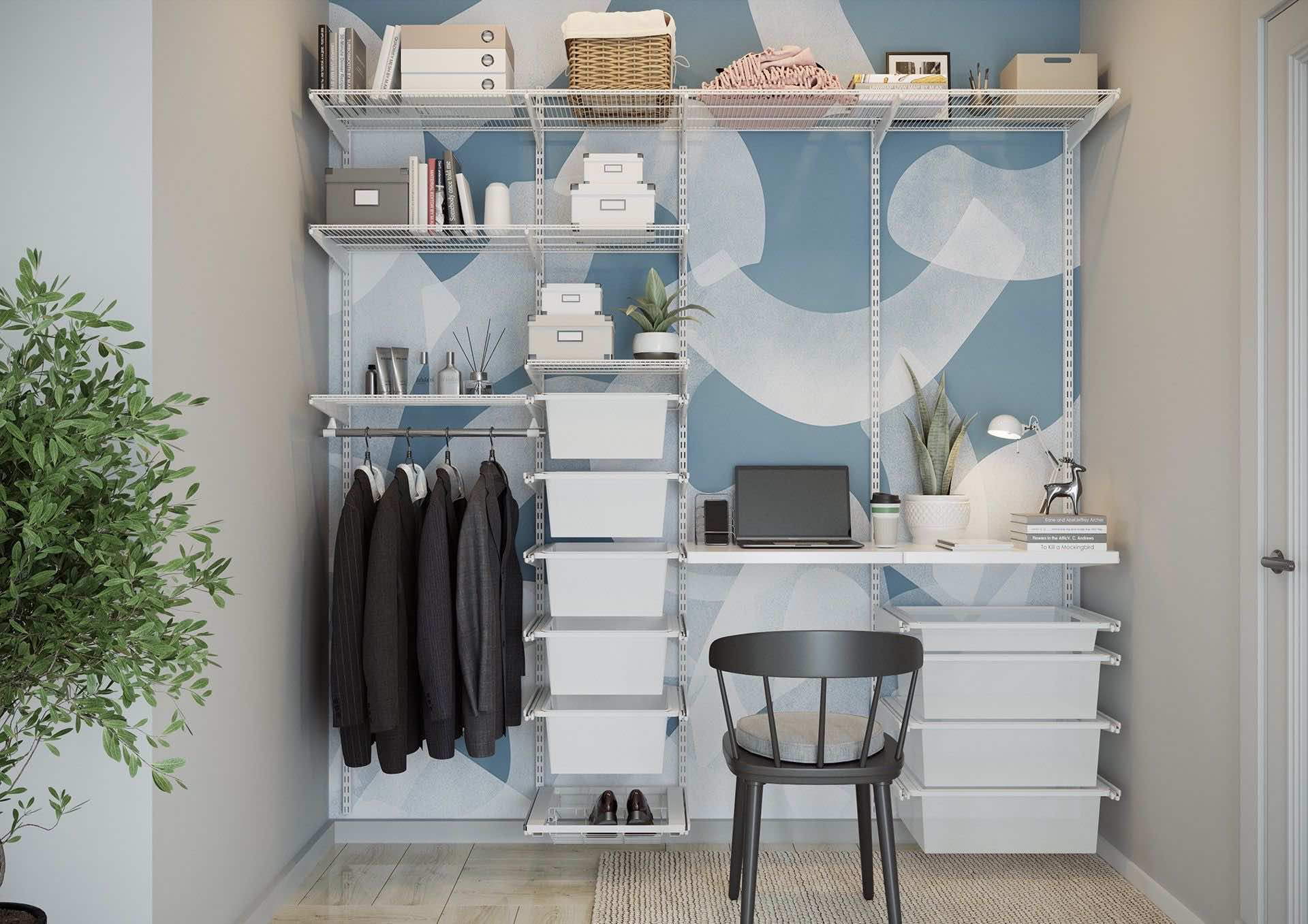 Гардеробная и мини-офис ARISTO — комбинированное решение для хранения и работы