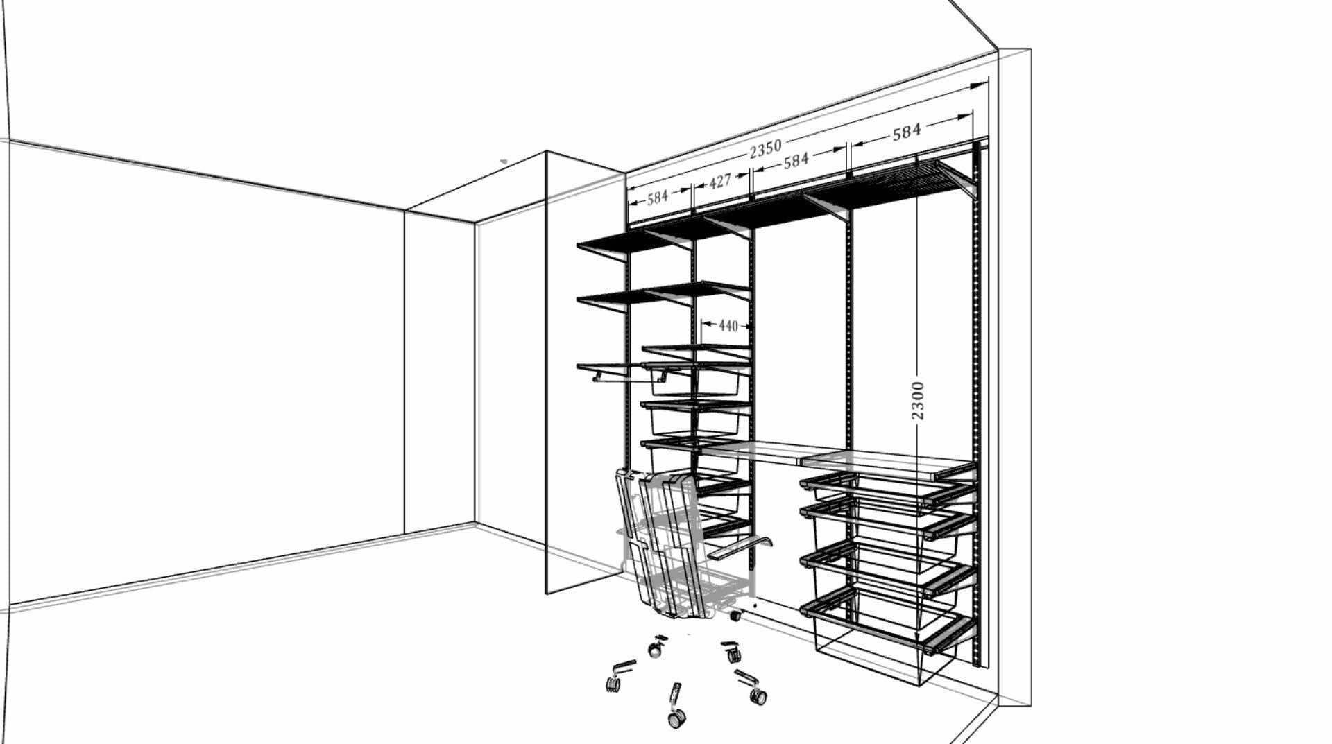 Гардеробная и мини-офис ARISTO — комбинированное решение для хранения и работы