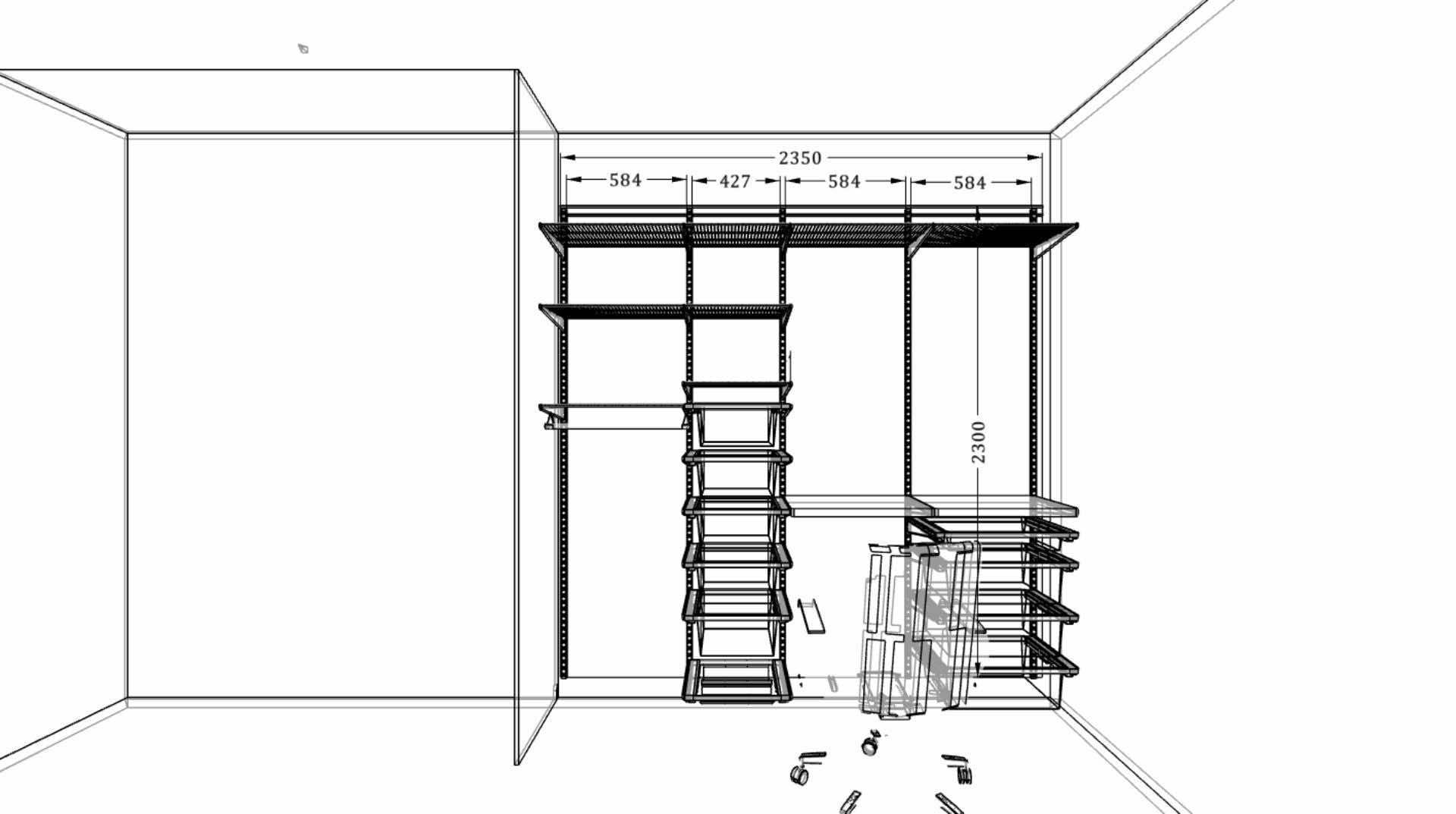 Гардеробная и мини-офис ARISTO — комбинированное решение для хранения и работы