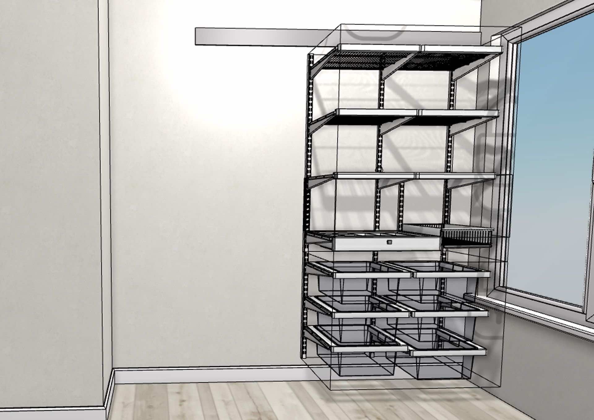 Гардеробная в белом декоре — светлая система хранения