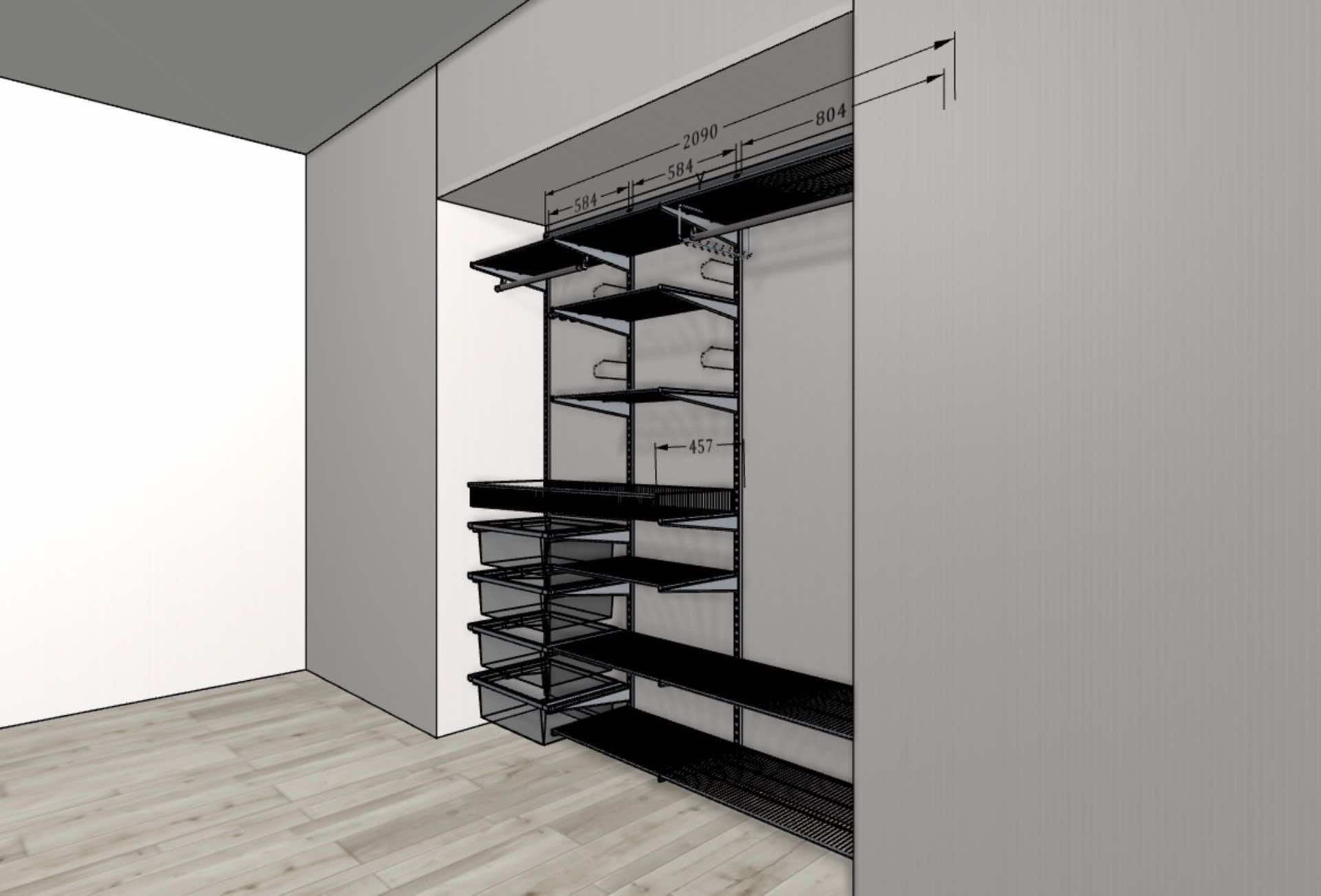 Гардеробная в нише с дверями-купе «Зеленый Агат» — готовое компактное решение для хранения