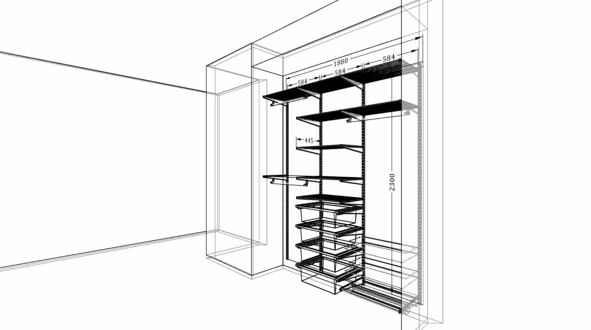 Ниша под гардеробную — основа для установки модульной системы хранения