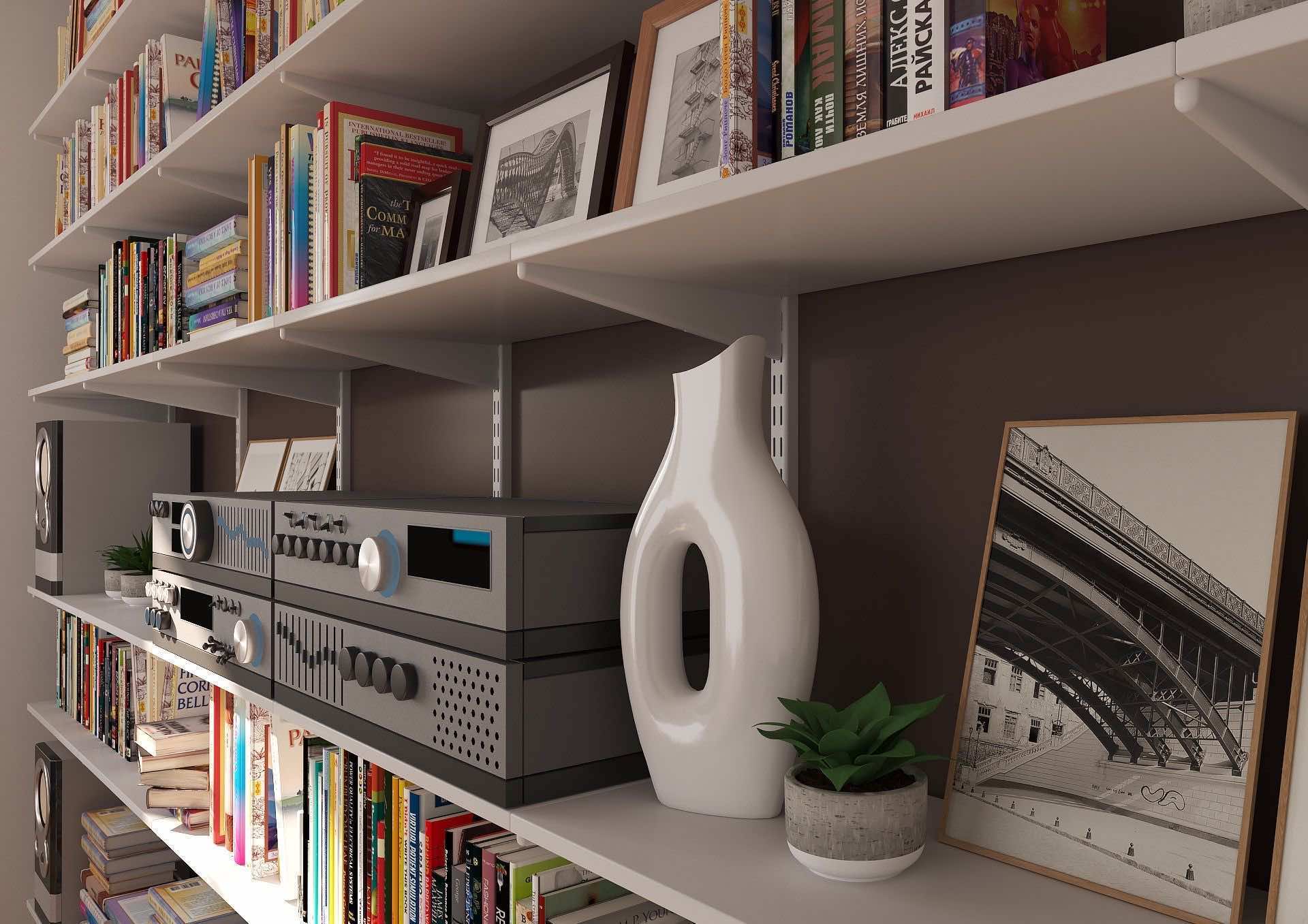 Стеллаж для книг и аппаратуры — универсальная конструкция для размещения техники и библиотек