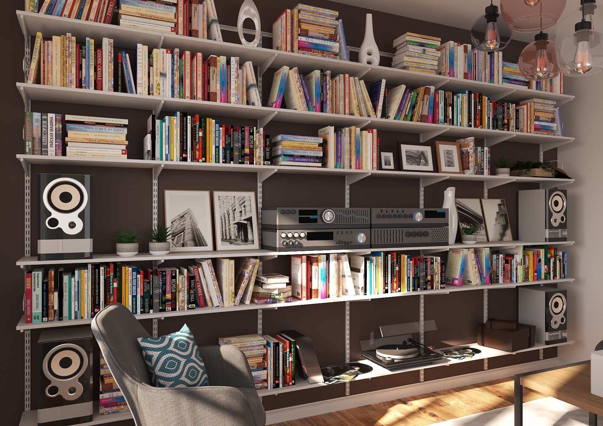 Стеллаж для книг и аппаратуры — универсальная конструкция для размещения техники и библиотек