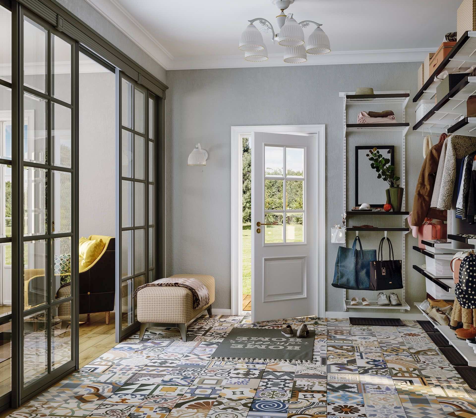 Прихожая с перегородкой — решение для зонирования входной группы и размещения вещей