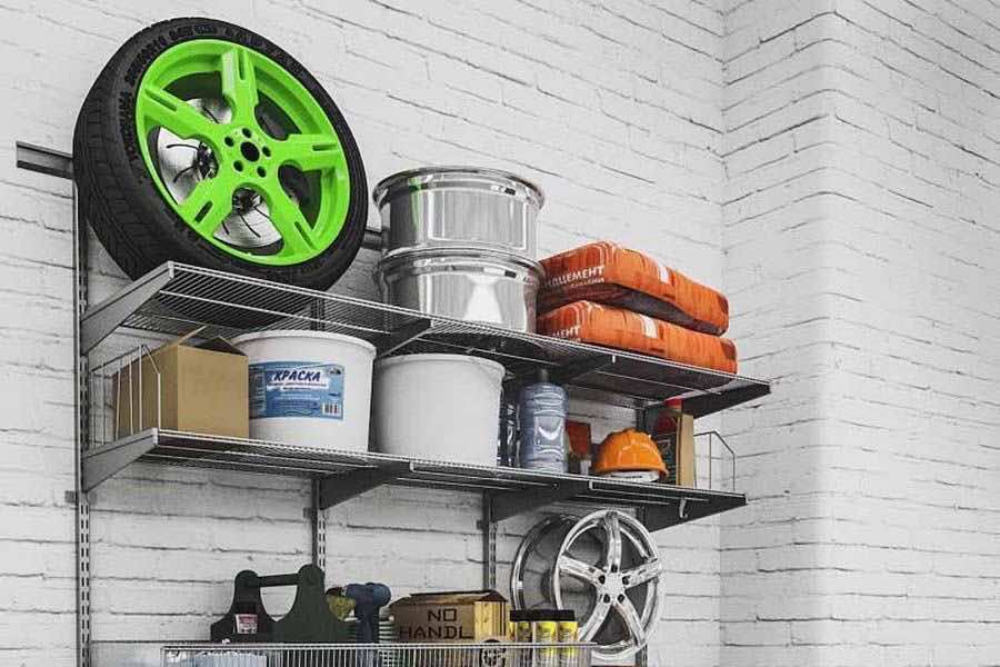 Система хранения ARISTO для гаража — металлические стеллажи для химии и инструментов