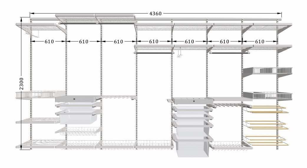 Семейная гардеробная ARISTO — вместительная система хранения для гардероба всей семьи
