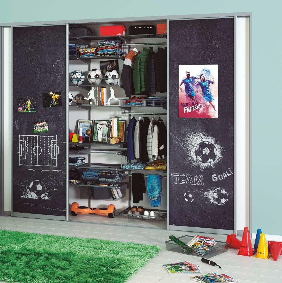 Гардеробная для подростка — сетчатая система хранения для детской комнаты