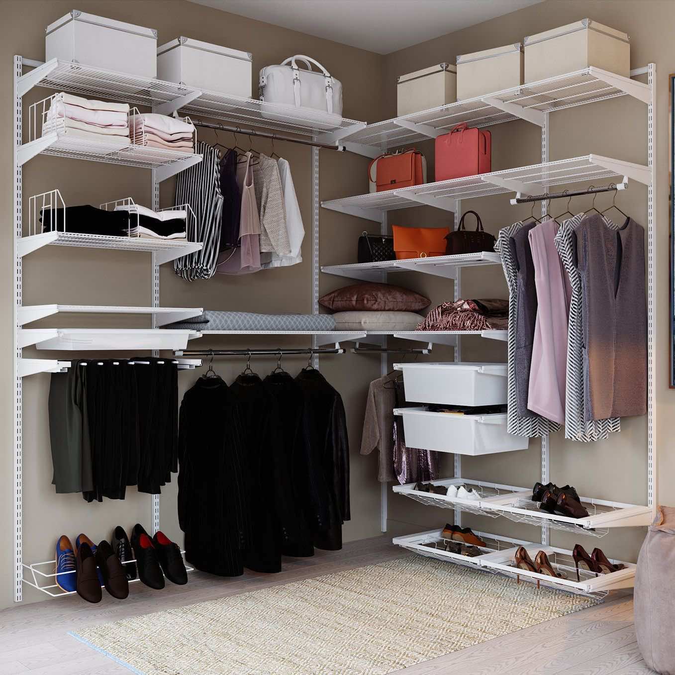 Угловая гардеробная ARISTO — компактное решение для пары