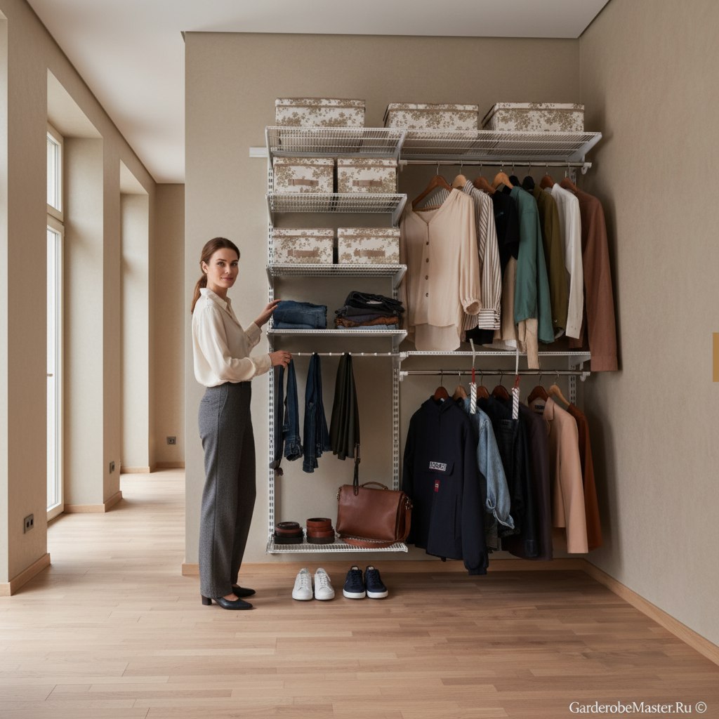 Гардеробная система №1 в белом цвете — готовое стильное решение для продуманного хранения