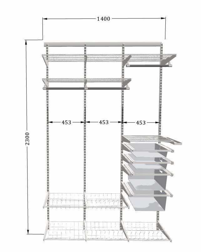 Встроенная прихожая ARISTO 140×45×240 — оптимальное решение для узкого коридора