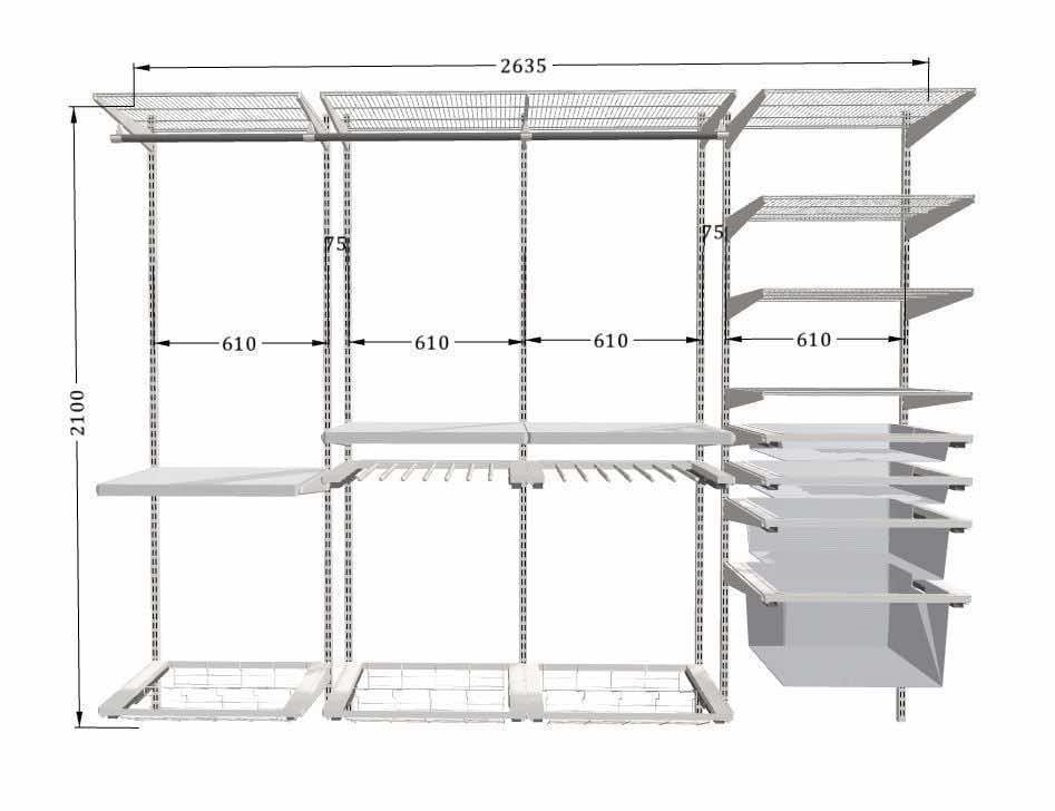 Белая гардеробная в спальне — универсальное светлое решение для хранения