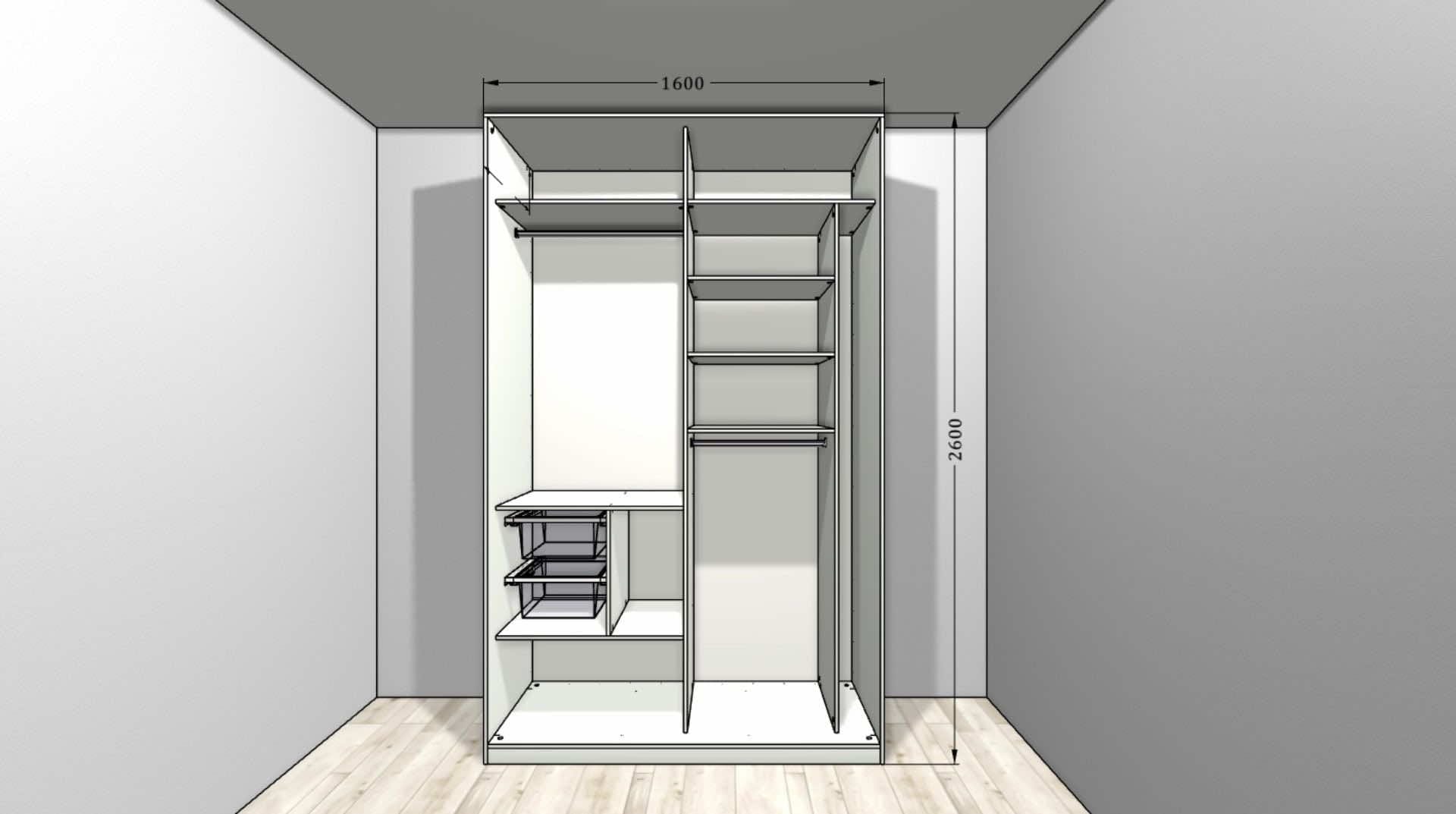 Шкаф-купе «Молочный сатин – ЭКО» для стильного хранения в спальне