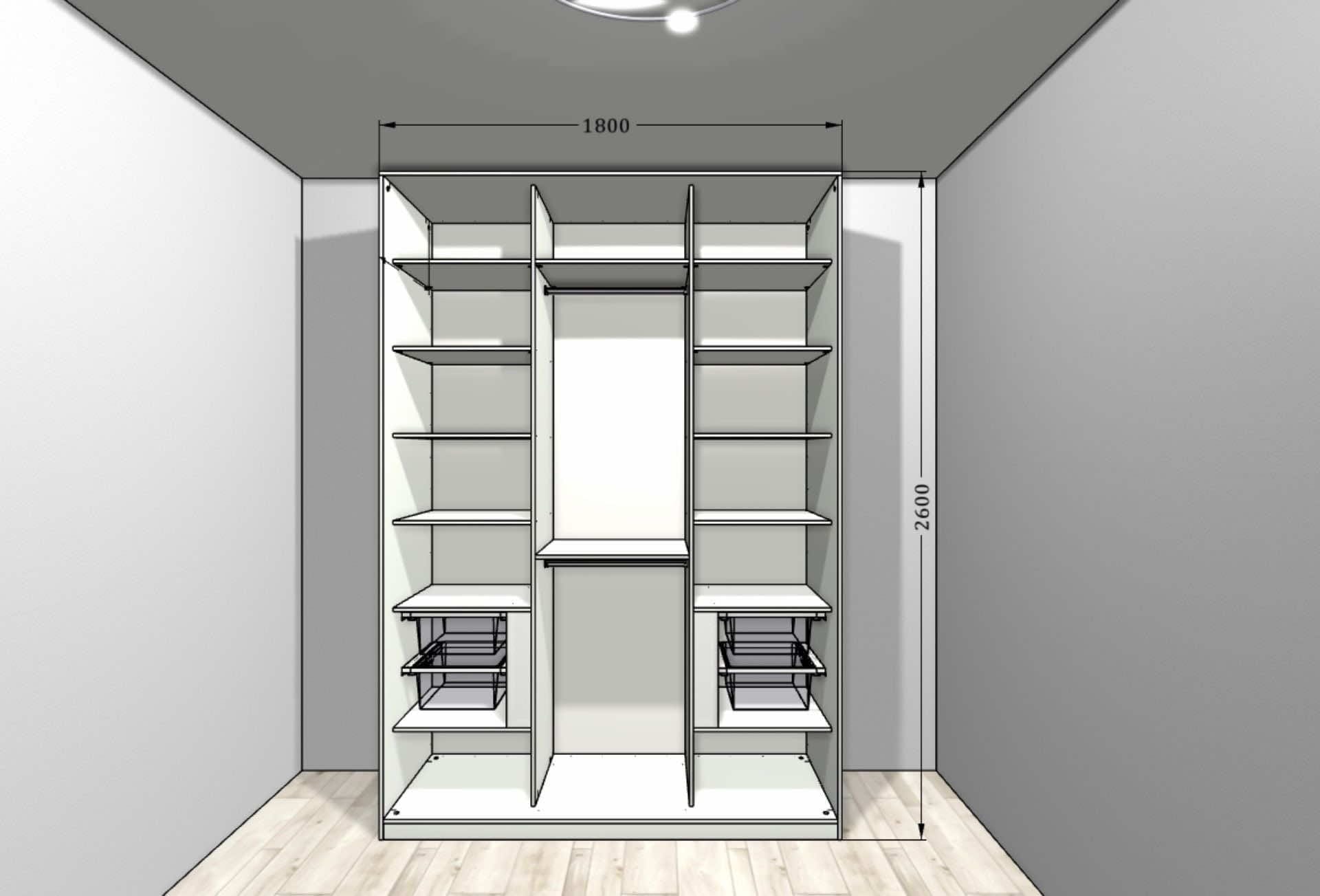 Гардероб «Древесный белый» — стильная система хранения с ЛДСП и сетчатыми корзинами