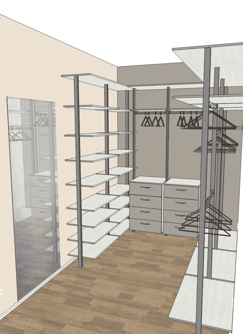 Гардеробная система VITRA Black для стильного хранения вещей в интерьере